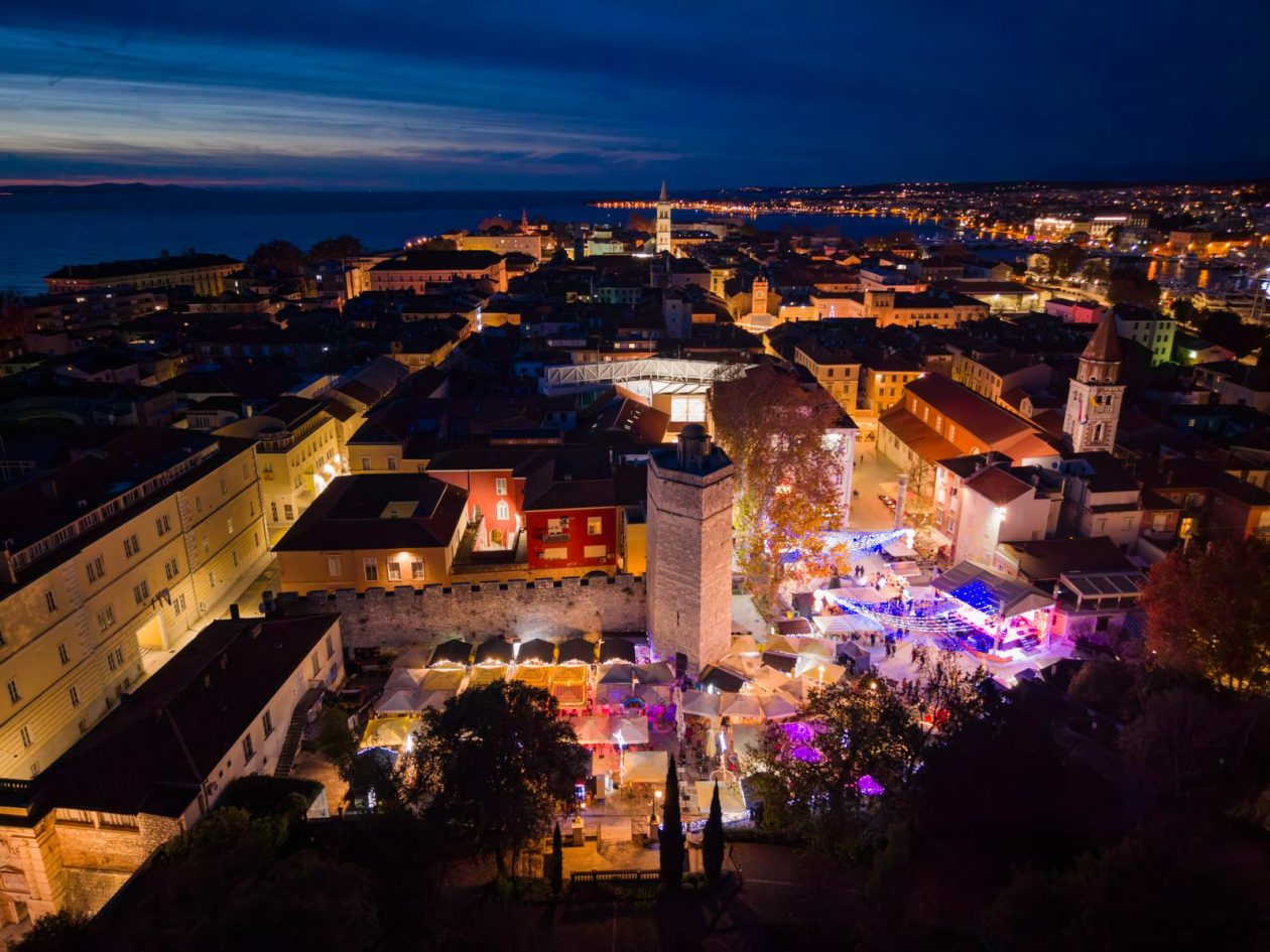Advent u Zadru pogled iz zraka