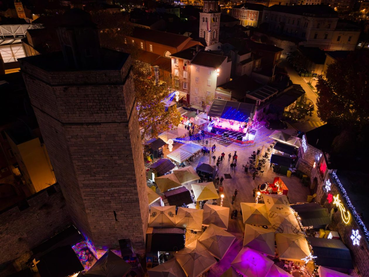 Advent u Zadru pogled iz zraka