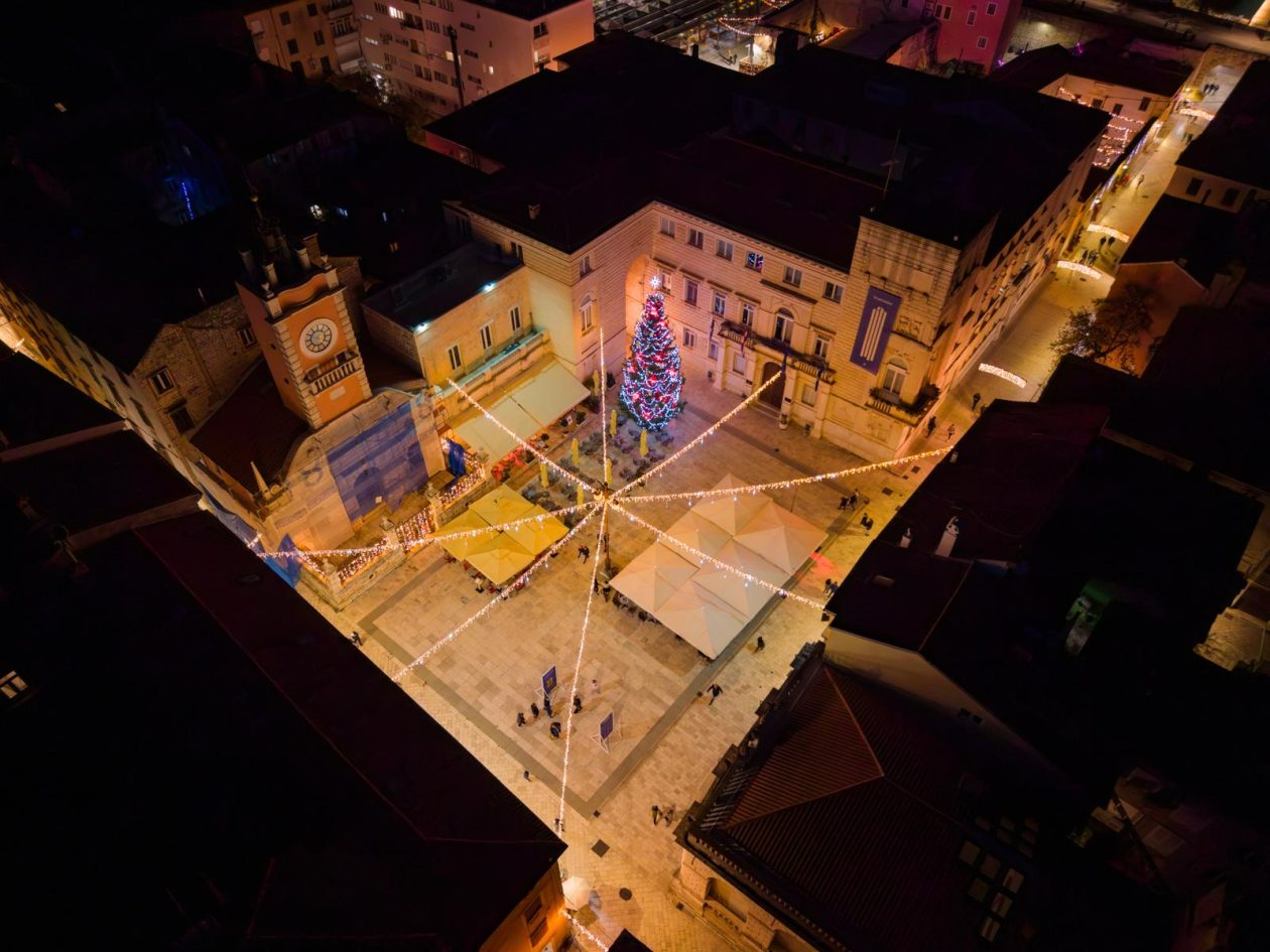 Advent u Zadru pogled iz zraka
