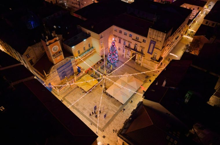 Advent u Zadru pogled iz zraka Advent u Zadru pogled iz zraka
