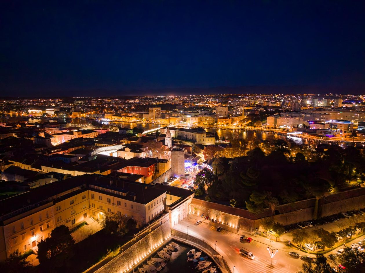 Advent u Zadru pogled iz zraka