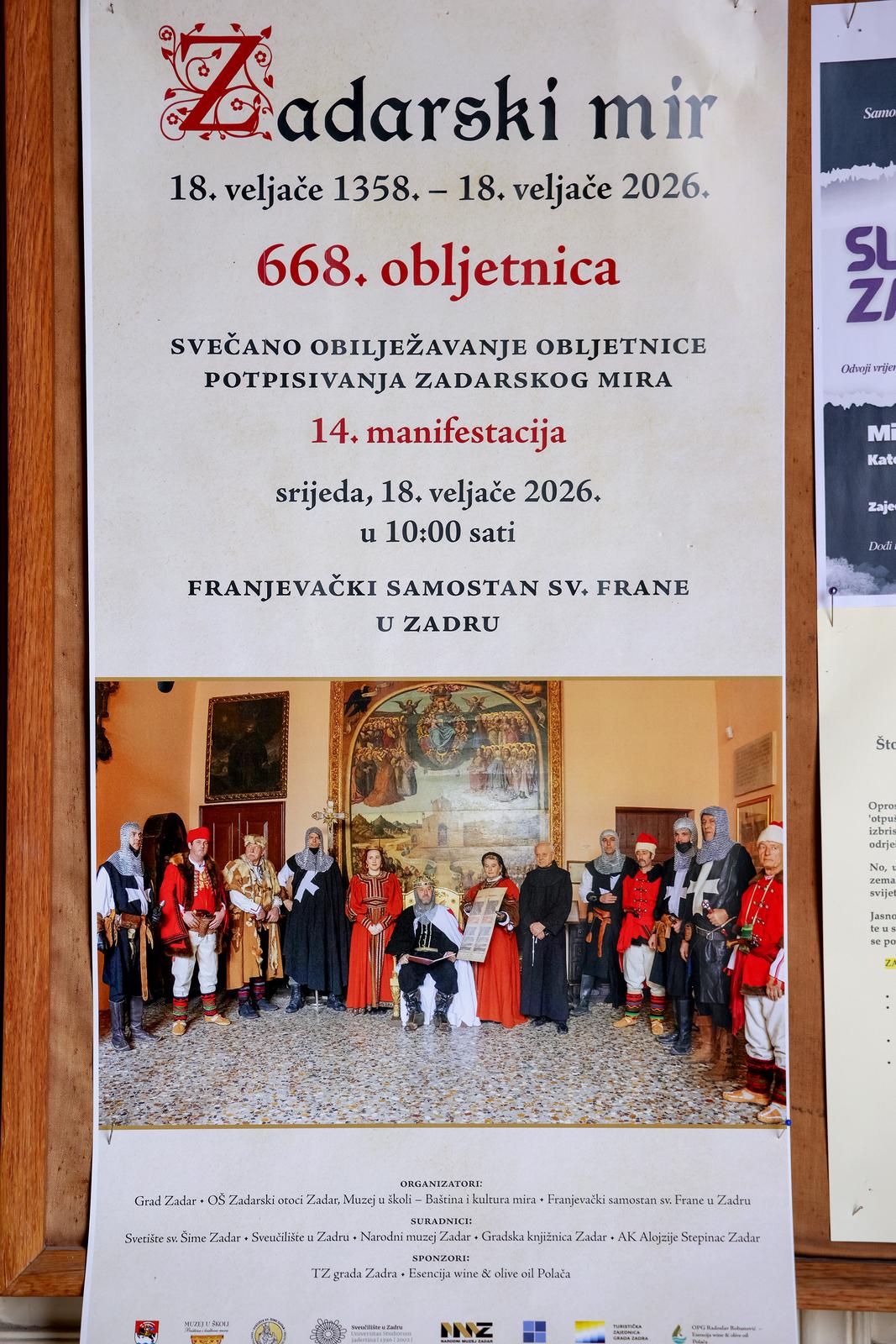 Zadar: Prigodno obilježavanje potpisivanja Zadarskog mira