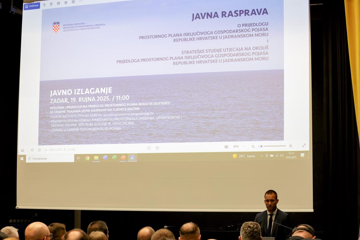 Zadar: Javna prezentacija Prijedloga Prostornog plana isključivoga gospodarskog pojasa Republike Hrvatske u Jadranskom moru