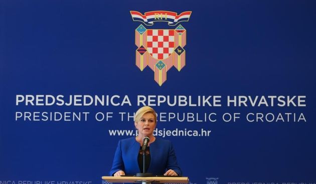Ured predsjednice, Pantovcak 241, Zagreb – Predsjednica Republike Hrvatske Kolinda Grabar-Kitarovic dala je izjavu za javnost nakon zavrsenog prvog kruga konzultacija s parlamentarnim strankama. Photo: Davor Puklavec/PIXSELL