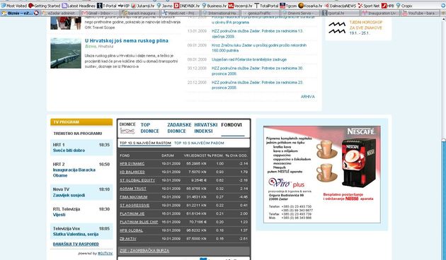 eZadar.hr – TV program i izvjesce s Burze
