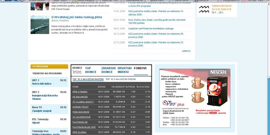 eZadar.hr – TV program i izvjesce s Burze eZadar.hr – TV program i izvjesce s Burze