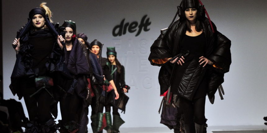 Zagreb, 241111.
Dreft Fashion Week revije pocele su u Hypo centru i prvi dan su svoje modele prezentirali: The Rodnik band, Petra i Maja Spoljar, Mara MiloglavMoretic,  Aba Tomicic, Irina Balen Garland, Karim Bonet, Milena Rogulj.
Na slici: Milena Rogulj.