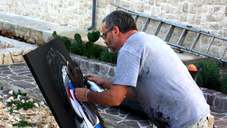 Street Art umjetnik Finbarr Fin DAC stvara u Ražancu, Foto: Nenad Nešović Street Art umjetnik Finbarr Fin DAC stvara u Ražancu, Foto: Nenad Nešović
