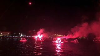 Doček zlatnih zadarskih olimpijaca Šime Fantele i Igora Marenića: Bakljada na brodovima od Vitrenjaka do Morskih orgulja. Foto: Tija Malik Doček zlatnih zadarskih olimpijaca Šime Fantele i Igora Marenića: Bakljada na brodovima od Vitrenjaka do Morskih orgulja. Foto: Tija Malik
