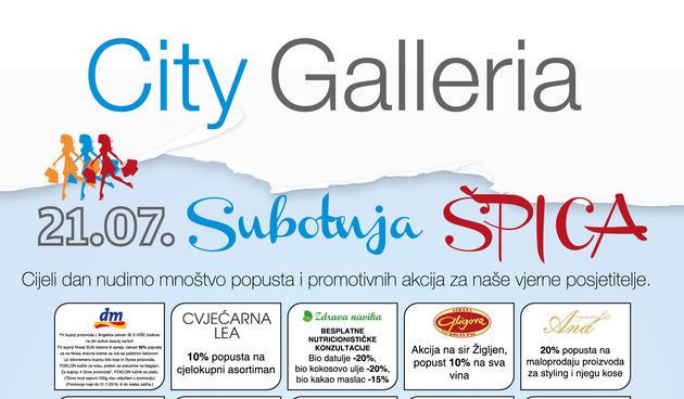 Ljetna subotnja špica u City Galleiji