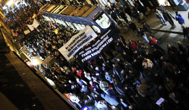 prosvjed, 8.3.2011.(Foto: Boris Kovačev/CROPIX)
