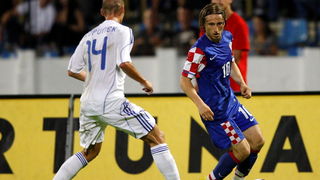 Bratislava, Slovacka, 110810.
Stadion Pasienky.
Medjunarodna  prijateljska nogometna utakmica 
Slovacka – Hrvatska
Na fotografiji: Luka Modric.
Foto: Ronald Gorsic / CROPIX