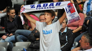 Zadar, 260513.
Dvorana Kresimira Cosica. 
3. polufinalna utakmica prvenstva Hrvatske izmedju KK Zadar i KK Cedevita.
Na fotografiji: navijaci.
Foto: Luka Gerlanc / CROPIX