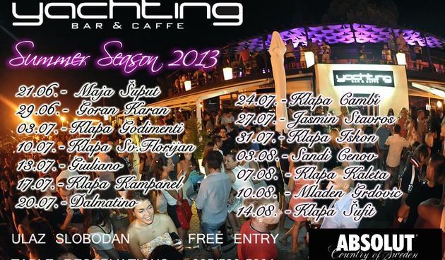 Yachting bar najavio ljetne koncerte, foto: facebook