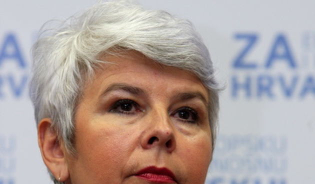 Zagreb, 180110. Sredisnjica HDZ-a. Tiskovna konferencija Jadranke Kosor nakon odrzane sjednice Predsjednistva HDZ-a. Jadranka Kosor tijekom tiskovne konferencije. Foto: Davor Pongracic / CROPIX