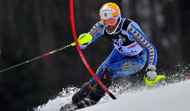 Zagreb, 050112.
Sljeme – Vip Snow Queen Trophy 2012.
Slalomska utrka FIS Svjetskog kupa na Sljemenu za muskarce.
Na slici: Myhrer Andre.
Foto: Srdjan Vrancic / CROPIX