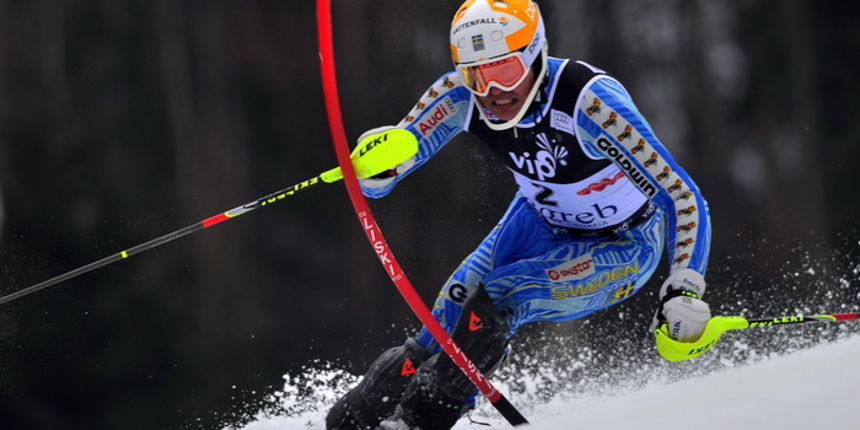Zagreb, 050112.
Sljeme – Vip Snow Queen Trophy 2012.
Slalomska utrka FIS Svjetskog kupa na Sljemenu za muskarce.
Na slici: Myhrer Andre.
Foto: Srdjan Vrancic / CROPIX