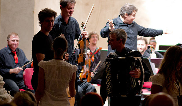 Hrvatska komorna filharmonija, Mak Grgić i Franko Božac u crkvi Sv. Donata, foto: L. Banić