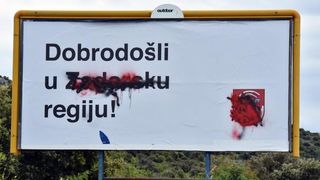Bilice: Postavljen billboard “Dobrodošli u Zadarsku regiju”. Foto: Hrvoje Jelavic/PIXSELL Bilice: Postavljen billboard “Dobrodošli u Zadarsku regiju”. Foto: Hrvoje Jelavic/PIXSELL