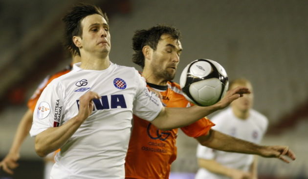 Split, 030509.
Stadion Poljud u Splitu.?Nogometna utakmica T-com 1. HNL 29. kolo, Hajduk – Varteks.
Na fotografiji: Nikola Kalinic (Hajduk).
Foto: Jakov Prkic / CROPIX
