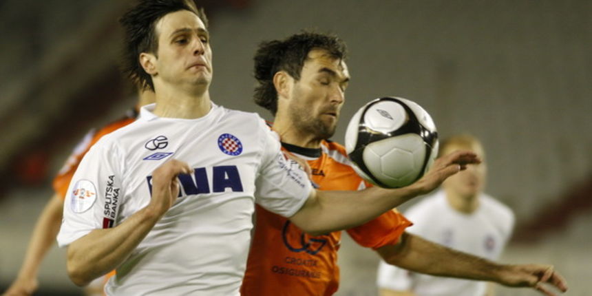 Split, 030509.
Stadion Poljud u Splitu.?Nogometna utakmica T-com 1. HNL 29. kolo, Hajduk – Varteks.
Na fotografiji: Nikola Kalinic (Hajduk).
Foto: Jakov Prkic / CROPIX