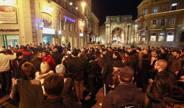 Prosvjed u Puli, foto: tportal.hr