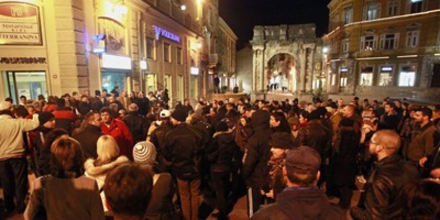 Prosvjed u Puli, foto: tportal.hr