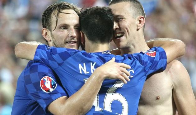 Slavlje Ivana Perišića nakon postignutog pobjedničkog gola nad Španjolskom. Photo: Sanjin Strukic/PIXSELL