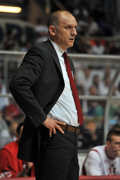 Zadar, 260513.
Dvorana Kresimira Cosica. 
3. polufinalna utakmica prvenstva Hrvatske izmedju KK Zadar i KK Cedevita.
Na fotografiji: trener Cedevite Jaksa Vulic.
Foto: Luka Gerlanc / CROPIX