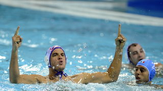 Zagreb, 110910.
Bazen Mladosti na Savi.
29. Europsko prvenstvo u vaterpolu.
Finalna utakmica za pobjednika Europskog prvenstva u vaterpolu  Hrvatska – Italija. 
Na slici: Miho Boskovic.
Foto:  Drago Sopta / CROPIX