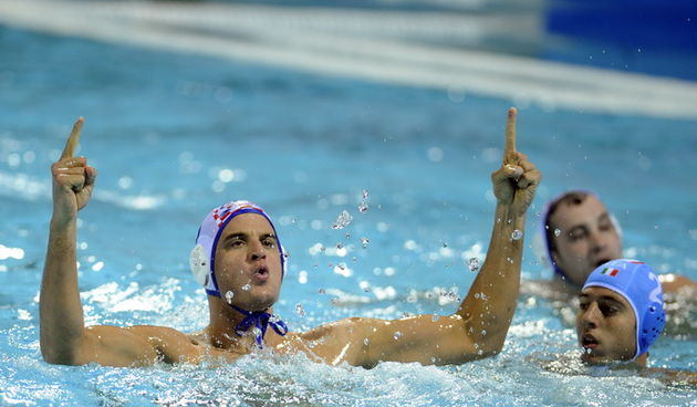 Zagreb, 110910.
Bazen Mladosti na Savi.
29. Europsko prvenstvo u vaterpolu.
Finalna utakmica za pobjednika Europskog prvenstva u vaterpolu  Hrvatska – Italija. 
Na slici: Miho Boskovic.
Foto:  Drago Sopta / CROPIX