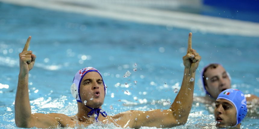 Zagreb, 110910.
Bazen Mladosti na Savi.
29. Europsko prvenstvo u vaterpolu.
Finalna utakmica za pobjednika Europskog prvenstva u vaterpolu  Hrvatska – Italija. 
Na slici: Miho Boskovic.
Foto:  Drago Sopta / CROPIX