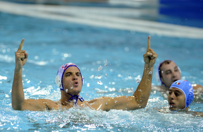 Zagreb, 110910.
Bazen Mladosti na Savi.
29. Europsko prvenstvo u vaterpolu.
Finalna utakmica za pobjednika Europskog prvenstva u vaterpolu  Hrvatska – Italija. 
Na slici: Miho Boskovic.
Foto:  Drago Sopta / CROPIX