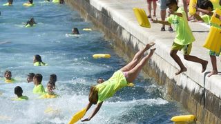 Jubilarni 10. dm Millennium Jump na zadarskoj rivi, Photo: Dino Stanin/PIXSELL Jubilarni 10. dm Millennium Jump na zadarskoj rivi, Photo: Dino Stanin/PIXSELL