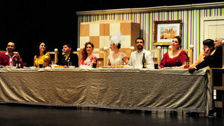 Zadar, 28.01.2013. snimio: Nenad Marčev 
HNK Šibenik 
Drama 
Bertolt Brecht: 
Pir malograđana 
redatelj: Dražen Ferenčina 
igraju: Žarko Potočnjak, Janko Popović – Volarić 
Helena Minić , Robert Ugrina, Vinko Štefanac 
Oriana Kunčić, Franka