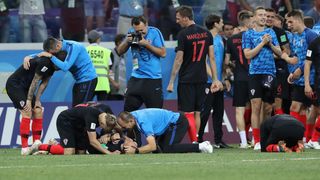 Nižnji Novgorod, Rusija – Svjetsko nogometno prvenstvo 2018., osmina finala, Hrvatska – Danska 4-3 (1-1, 1-1).