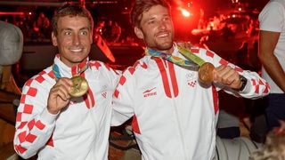 Veličanstveni doček zadarskih zlatnih olimpijaca Šime Fantele i Igora Marenića na zadarskoj rivi uz Morske orgulje i Pozdrav suncu. Photo: Dino Stanin/PIXSELL Veličanstveni doček zadarskih zlatnih olimpijaca Šime Fantele i Igora Marenića na zadarskoj rivi uz Morske orgulje i Pozdrav suncu. Photo: Dino Stanin/PIXSELL