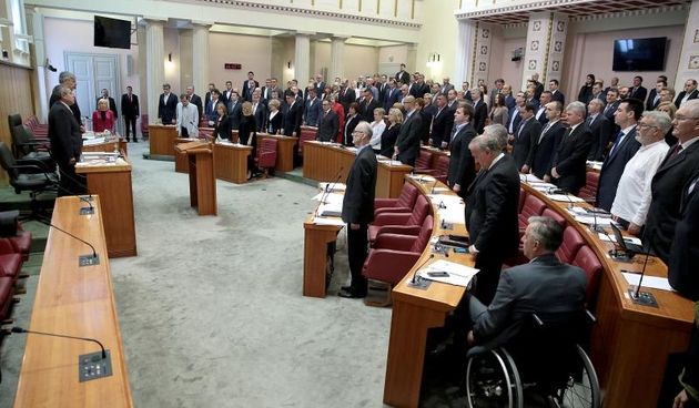 Sabor je u na danasnjoj sjednici, koja je nastavljena nakon prekida u petak, donio odluku o samoraspustanju koja stupa na snagu 15. srpnja. Photo: Patrik Macek/PIXSELL