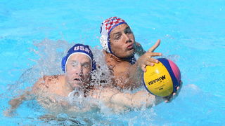 Rim  0108709. 
13 Svjetsko prvenstvo u vaterpolu Rim 2009.
Vaterpolo utakmica za trece mjesto :  Hrvatska : Amerika
Na fotografiji : Andro Buslje .
Foto: Vladimir Dugandzic / CROPIX