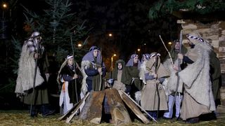 Zagreb – Zupa bl. Ivana Merza u sklopu zivih jaslica na krizanju Zagrebacke avenije i Zagrebacke ulice organizirala je “Rodjenje Bozica u Spanskom”, scenski prikaz Isusova rodjenja. Photo: Igor Kralj/PIXSELL