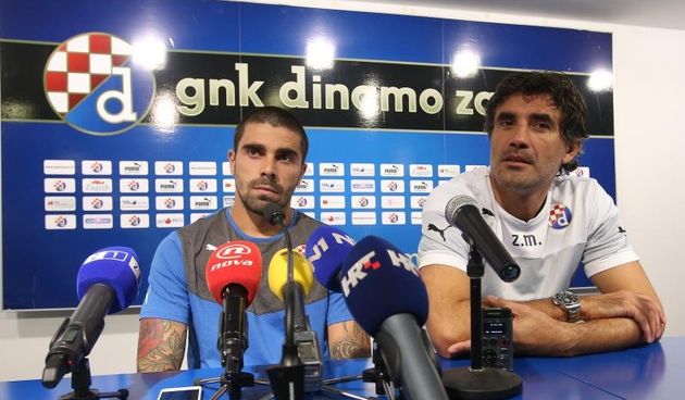 31.07.2015., Stadion Maksimir, Zagreb – Izvanredna konferencija za medije na kojoj su se javnosti obratili trener GNK Dinama Zoran Mamic i igraci Paulo Machado, Domagoj Antolic i Arijan Ademi. Paulo Machado dobio je kaznu od 100.000 eura za nesportsko pon