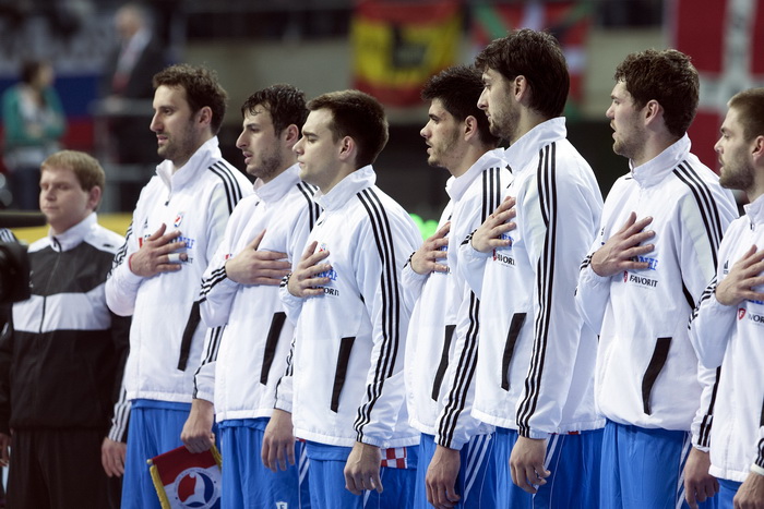 Barcelona 250113.
Gradska dvorana Palau Sant Jordi.
Svjetsko prvenstvo u rukometu za muskarce Spanjolska 2013.
Utakmica polufinala izmedju Hrvatske i Danske.
Na fotografiji: igraci Hrvatske.
Foto: Ante Cizmic / CROPIX Barcelona 250113.
Gradska dvorana Palau Sant Jordi.
Svjetsko prvenstvo u rukometu za muskarce Spanjolska 2013.
Utakmica polufinala izmedju Hrvatske i Danske.
Na fotografiji: igraci Hrvatske.
Foto: Ante Cizmic / CROPIX