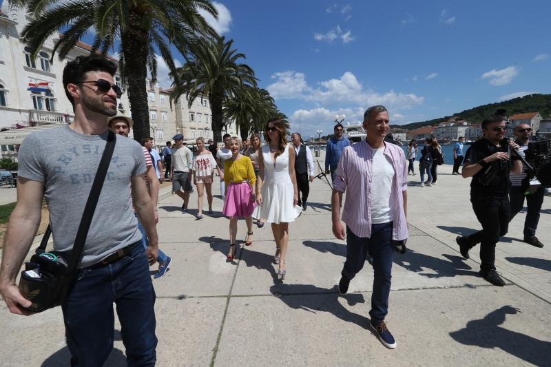Trogir: Danijela, Severina, Karan i Giuliano na snimanju spota “Manta me jubav”. Foto: Ivo Čagalj/PIXSELL