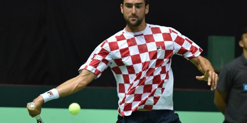 Polufinale Davis Cupa, Hrvatska – Francuska, 2. meč, Marin Čilić – Lucas Pouille. Photo: Hrvoje Jelavić/PIXSELL