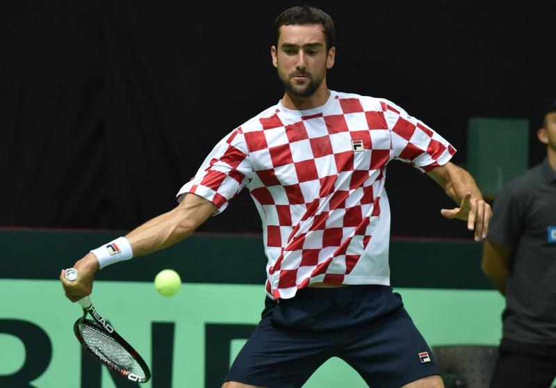 Polufinale Davis Cupa, Hrvatska – Francuska, 2. meč, Marin Čilić – Lucas Pouille. Photo: Hrvoje Jelavić/PIXSELL Polufinale Davis Cupa, Hrvatska – Francuska, 2. meč, Marin Čilić – Lucas Pouille. Photo: Hrvoje Jelavić/PIXSELL