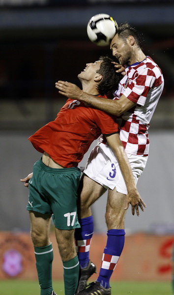 Zagreb, 050909.
Maksimirski stadion, kvalifikacijska utakmica skupine 6 za Svjetsko nogometno prvenstvo u Juznoj Africi 2010.
Hrvatska – Bjelorusija.
Na fotografiji: Josip Simunic.
Foto: Dragan Matic / Cropix