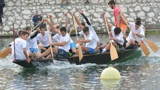 Opuzen: Utrke veslača za startne pozicije za 19. maraton lađa na Neretvi. Photo: Damir Špehar/PIXSELL