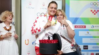 Hrvatski olimpijci svečano dočekani na Plesu. Sandra Perković, Šime Fantela, Igor Marenić, Tonči Stipanović. Photo: Luak Sanzl/PPIXSELL Hrvatski olimpijci svečano dočekani na Plesu. Sandra Perković, Šime Fantela, Igor Marenić, Tonči Stipanović. Photo: Luak Sanzl/PPIXSELL