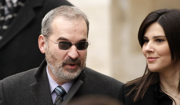 Zagreb, 180210.
Inauguracija hrvatskog predsjednika Ive Josipovica na Trgu Sv. Marka.
Na slici: Mladen Bajic, glavni drzavni odvjetnik i  Iva Gacic sefica informativnog programa NOVA- e TV.
Foto: Dragan Matic / Cropix