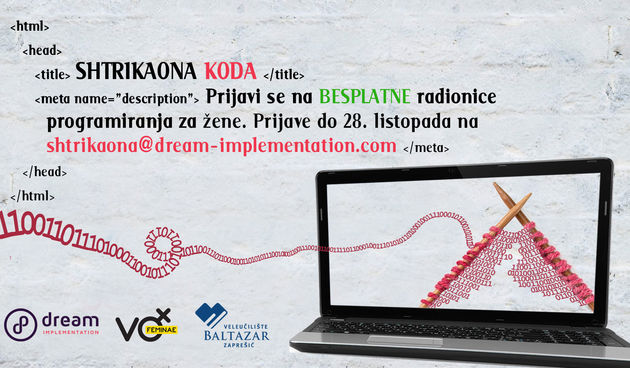 Štrikaona koda – Besplatne radionice programiranja za djevojke i žene